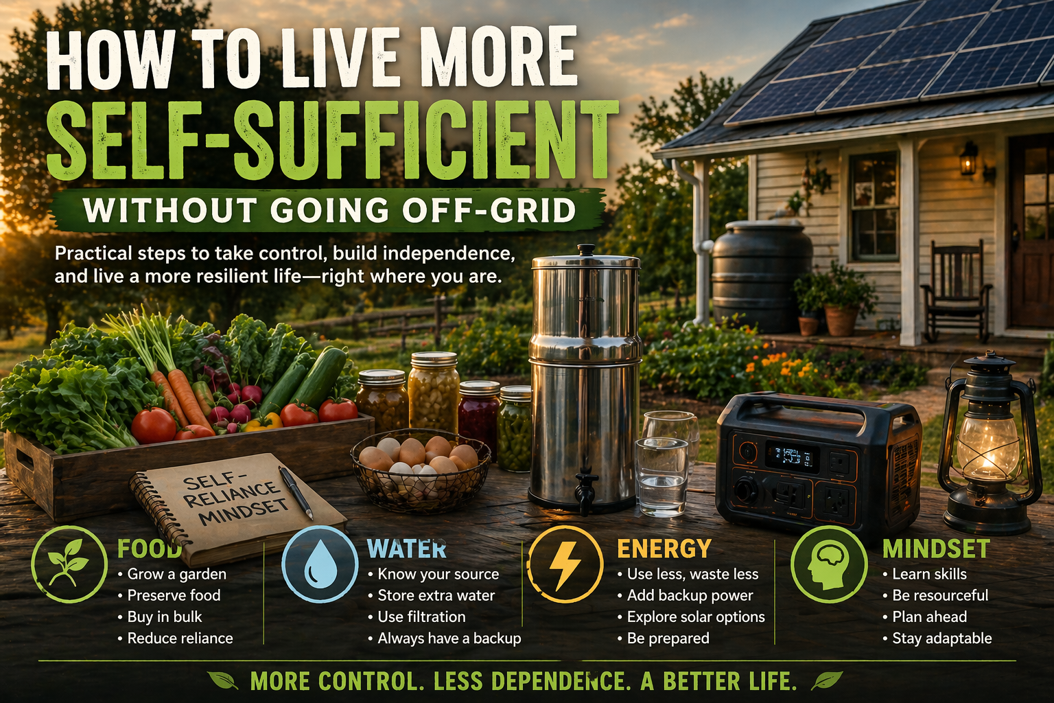 How to Live More Self-Sufficient Without Going Off-Grid