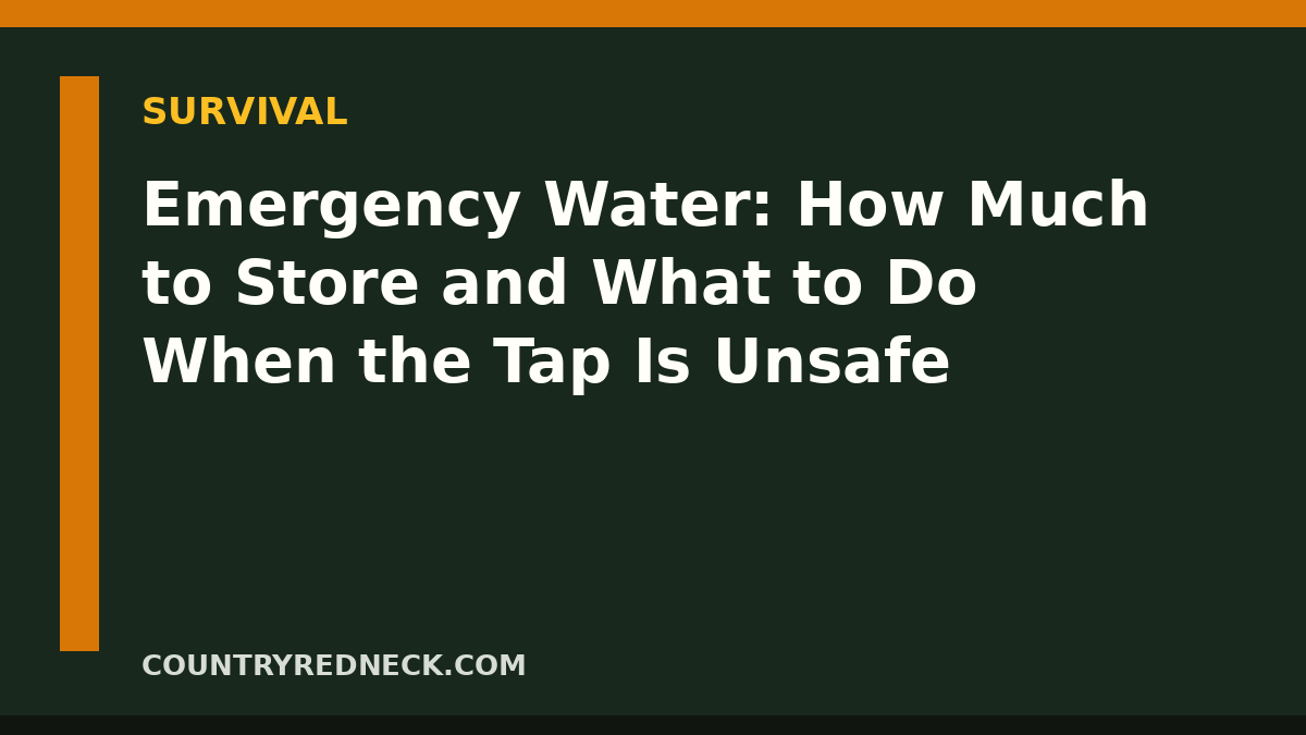 CountryRedneck emergency water storage and treatment guide for household survival preparedness.