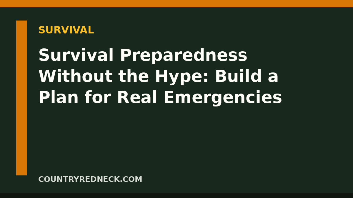 CountryRedneck survival preparedness guide focused on practical household planning for real emergencies.